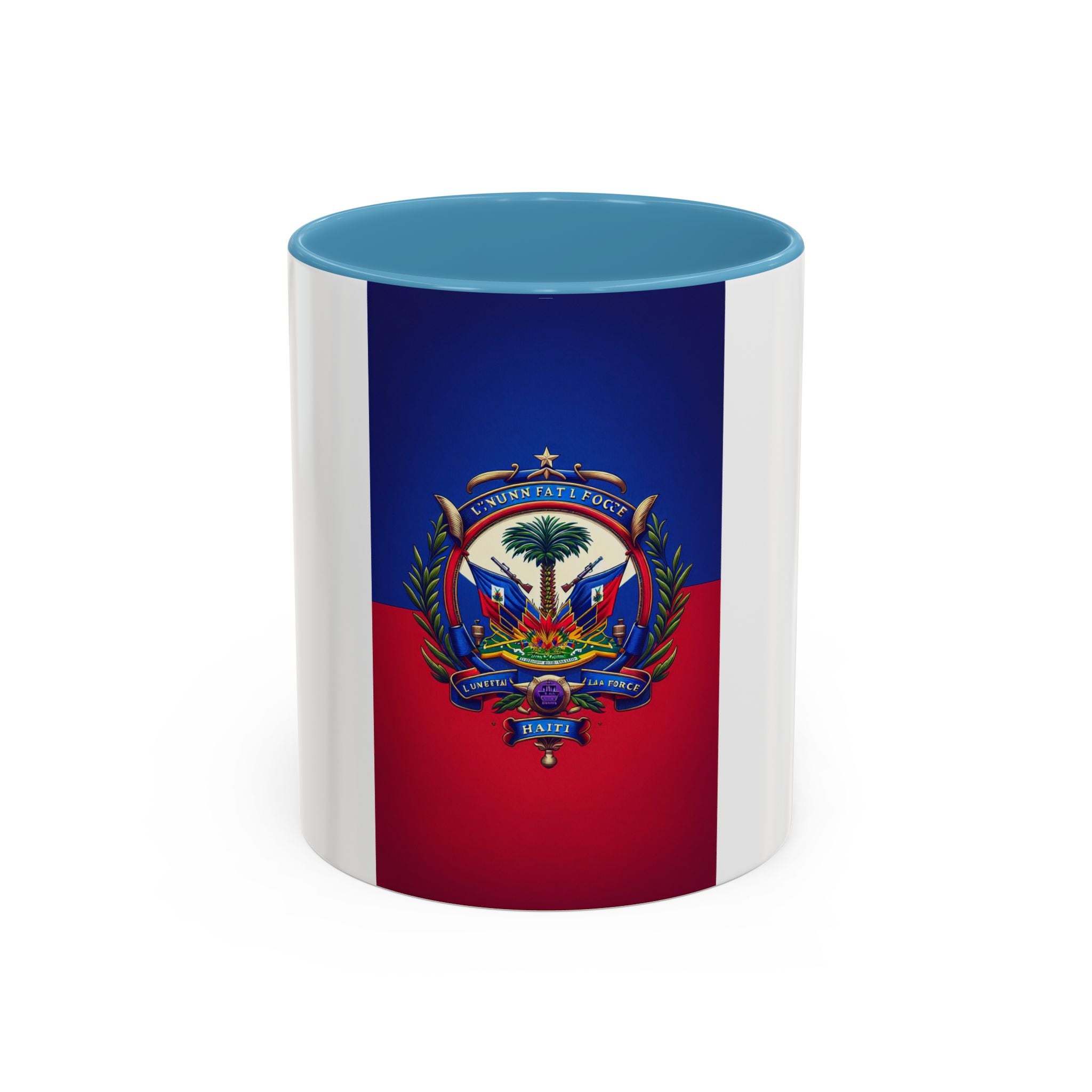 Haiti Flag Accent Coffee Mug — Haitian Coat of Arms 11/15oz