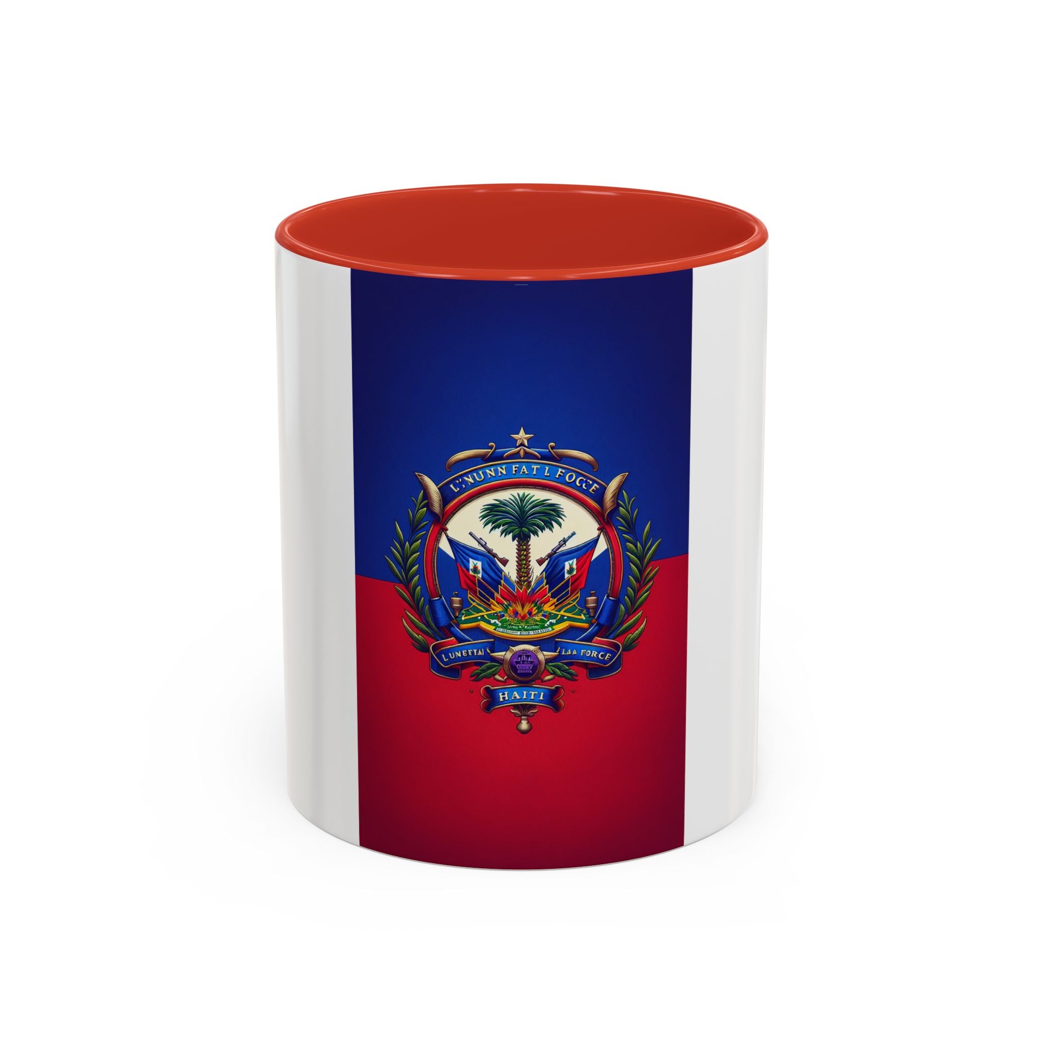 Haiti Flag Accent Coffee Mug — Haitian Coat of Arms 11/15oz