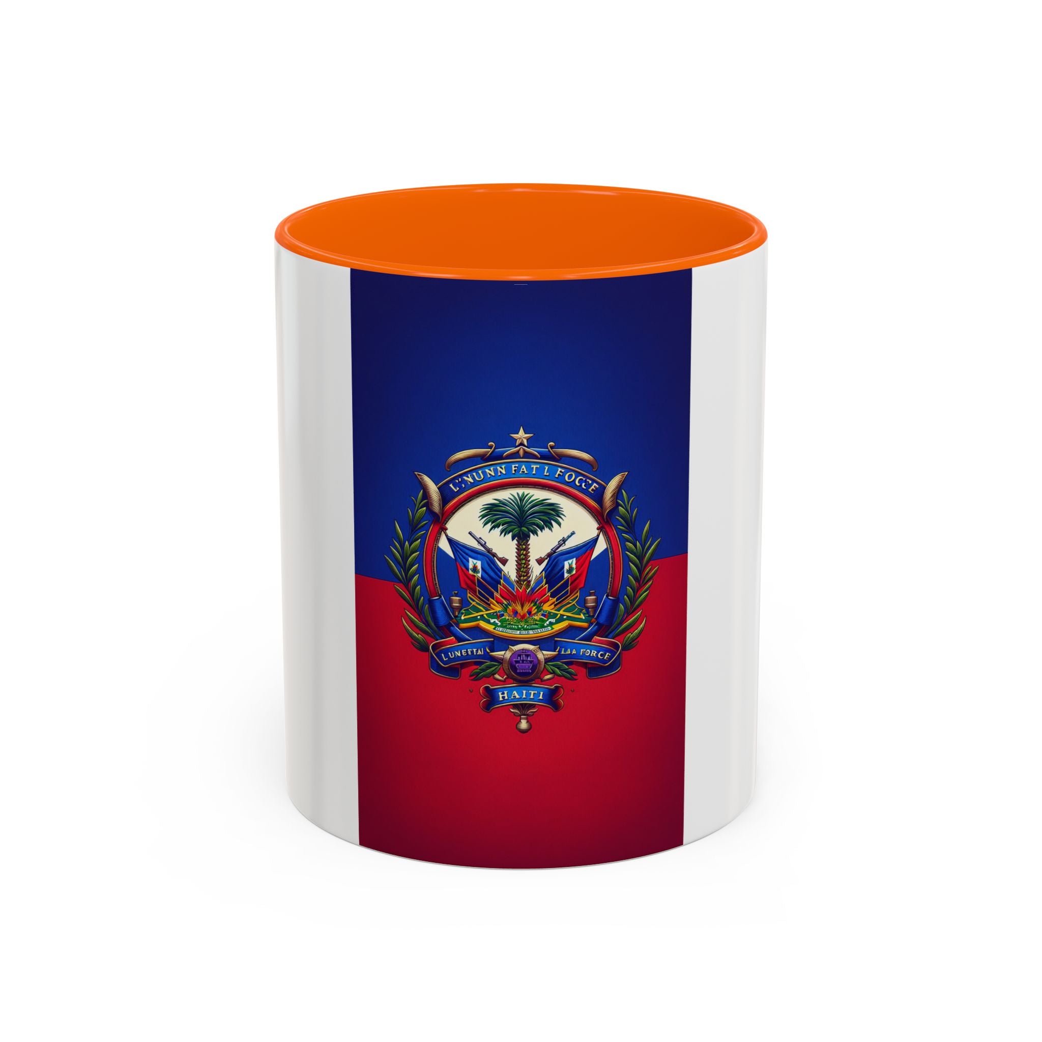 Haiti Flag Accent Coffee Mug — Haitian Coat of Arms 11/15oz