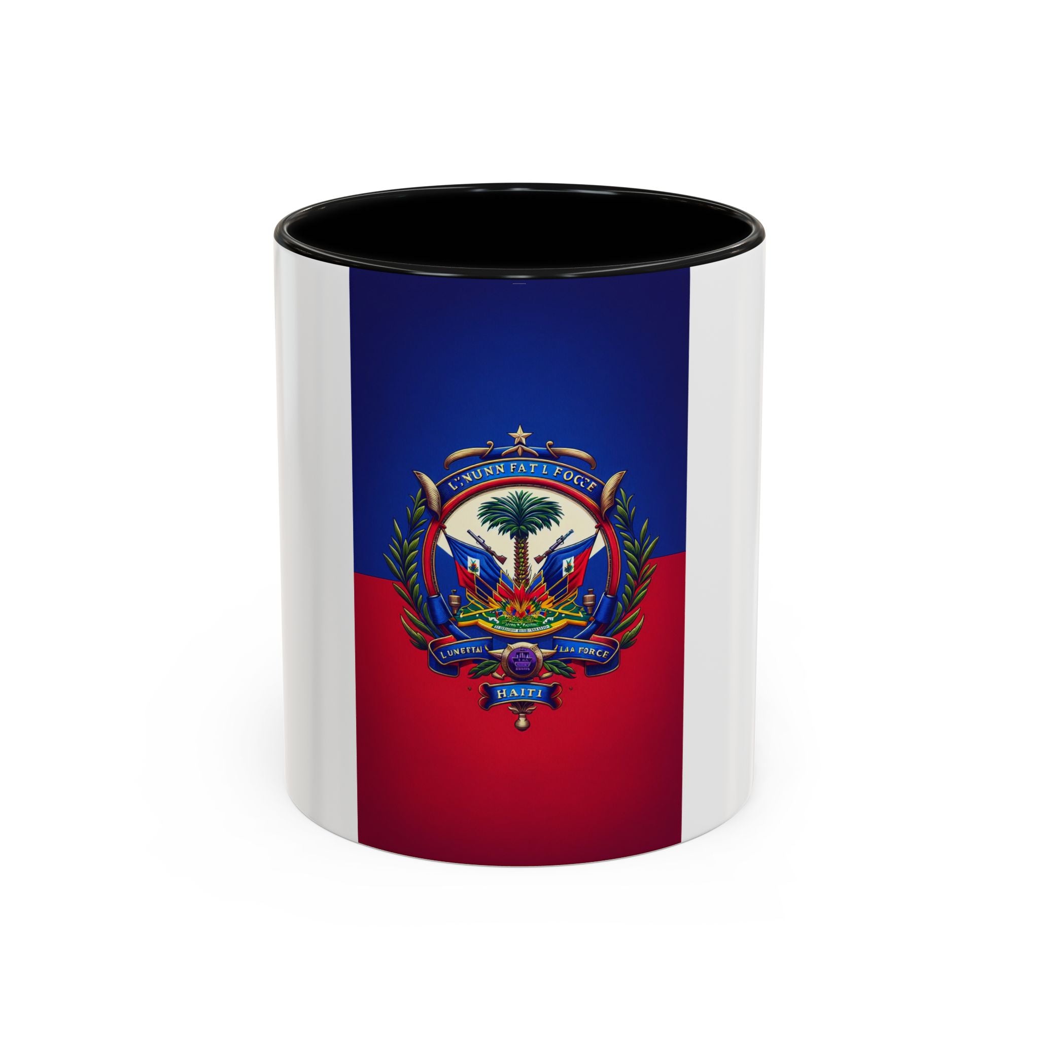 Haiti Flag Accent Coffee Mug — Haitian Coat of Arms 11/15oz